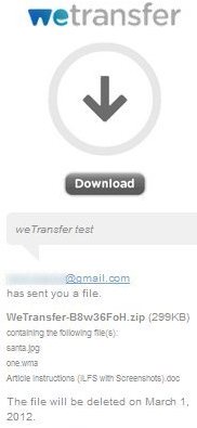 wetransfer send file